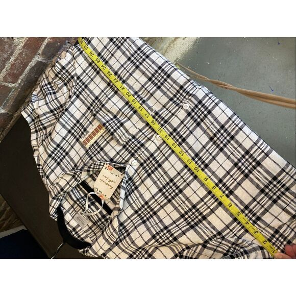 Seline Lounge • BRIDE • Black/White Plaid Flannel Tunic Button-down Ling Sleeve - Picture 12 of 16